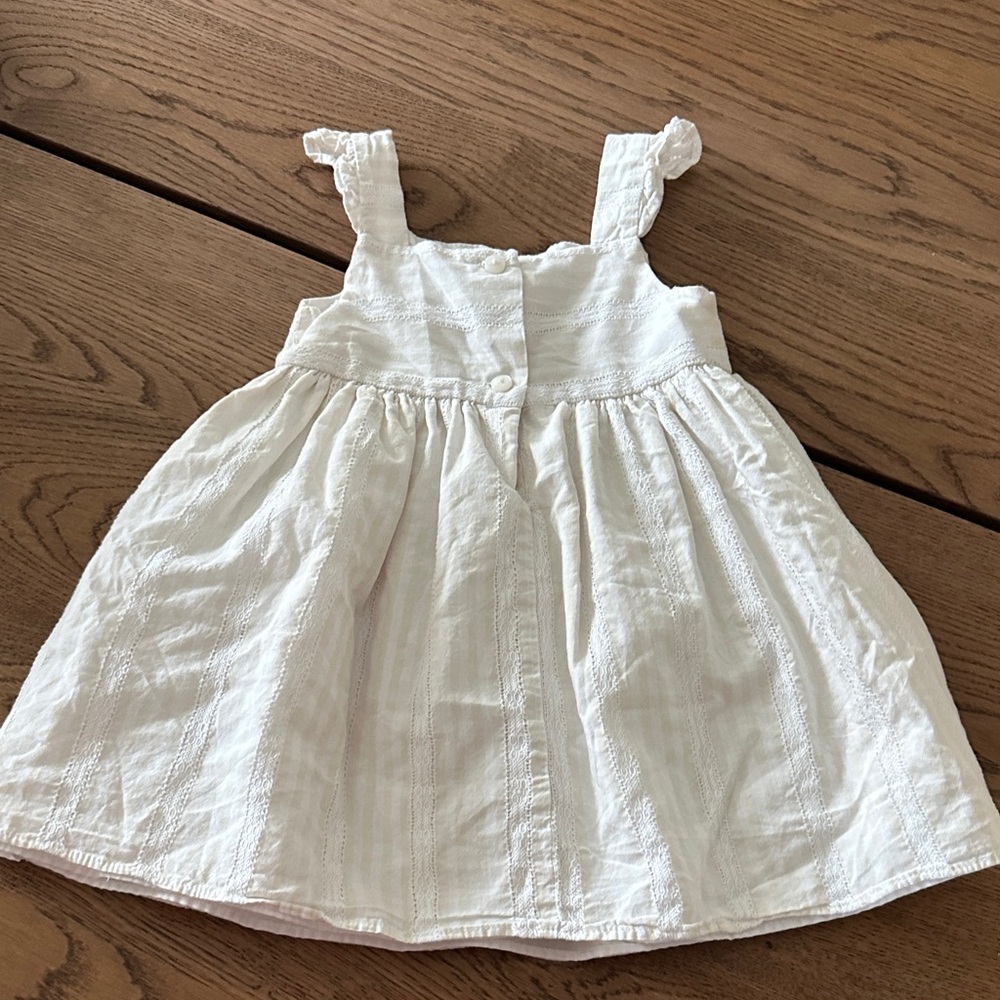 Edgehill Collection Cream Ruffle Strap Dress - Picture 4 of 6
